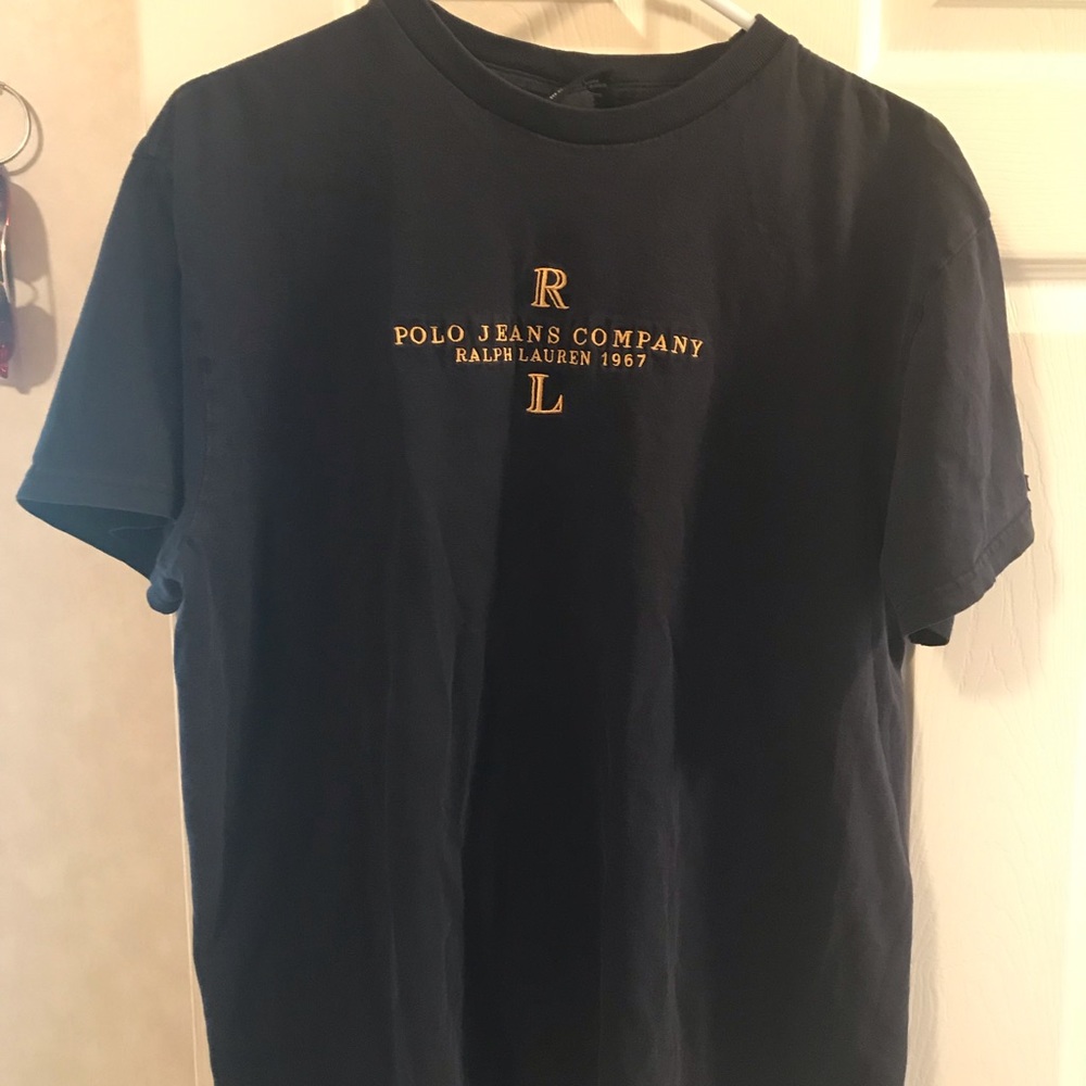 Mens Ralph Lauren Polo Jeans tee shirt navy blue